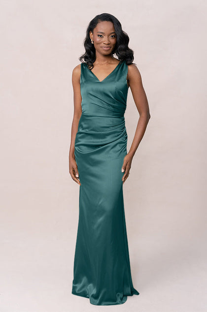 Dawson Satin Dress | Made To Order | Emerald