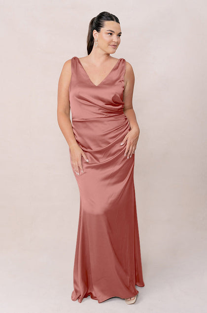 Dawson Satin Dress | Made To Order | Desert Rose