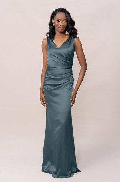 Dawson Satin Dress | Made To Order | Eucalyptus