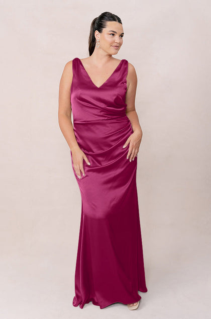 Dawson Satin Dress | Made To Order | Fuchsia