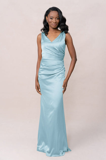 Dawson Satin Dress | Made To Order | Light Blue