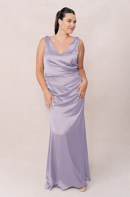 Dawson Satin Dress | Made To Order | Light Lavender