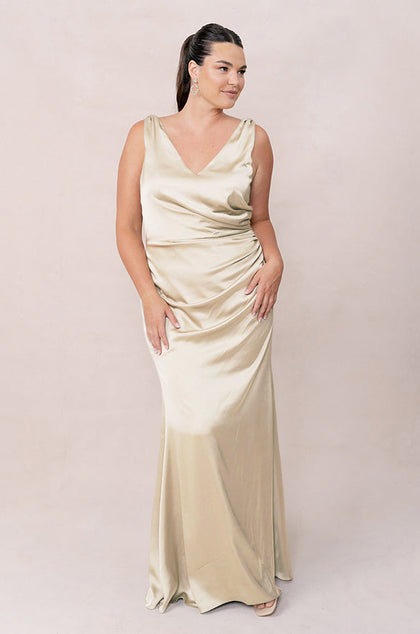 Dawson Satin Dress | Made To Order | Yellow