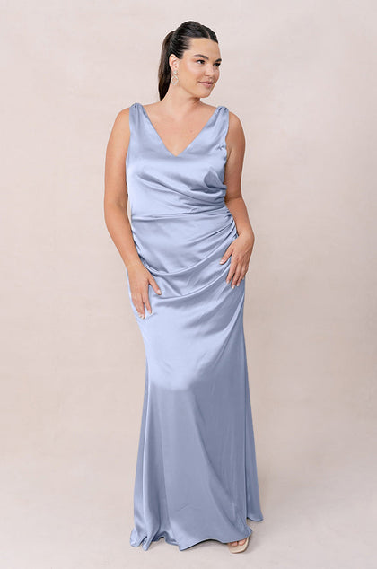 Dawson Satin Dress | Made To Order | Periwinkle
