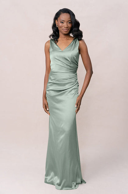 Dawson Satin Dress | Made To Order | Sage