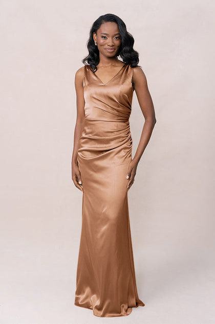 Dawson Satin Dress | Made To Order | Toffee