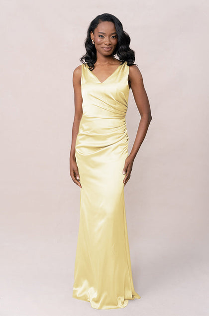 Dawson Satin Dress | Made To Order | Yellow