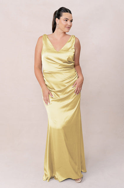 Dawson Satin Dress | Made To Order | Yellow