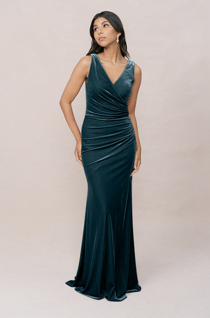 Dawson Velvet Dress | Made To Order | Desert Blue