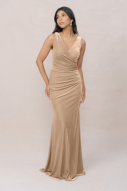 Dawson Velvet Dress | Made To Order | Gold Champagne