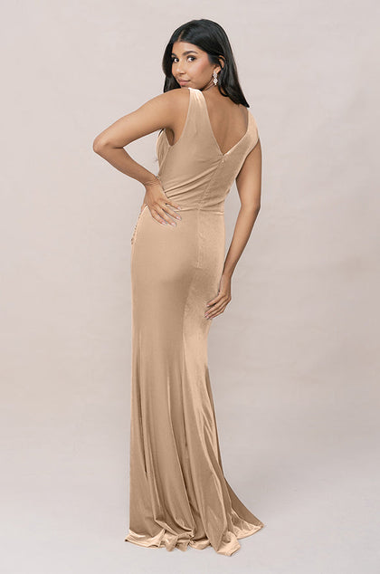 Dawson Velvet Dress | Made To Order | Gold Champagne