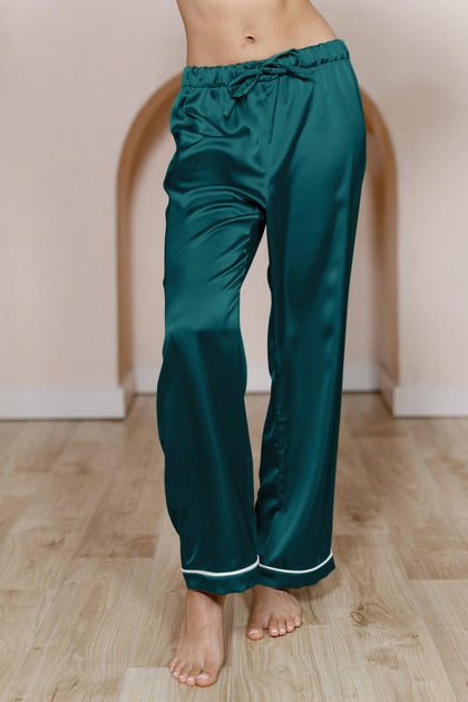 Daybreak Satin Sleep Pants | Made To Order - Classic Emerald