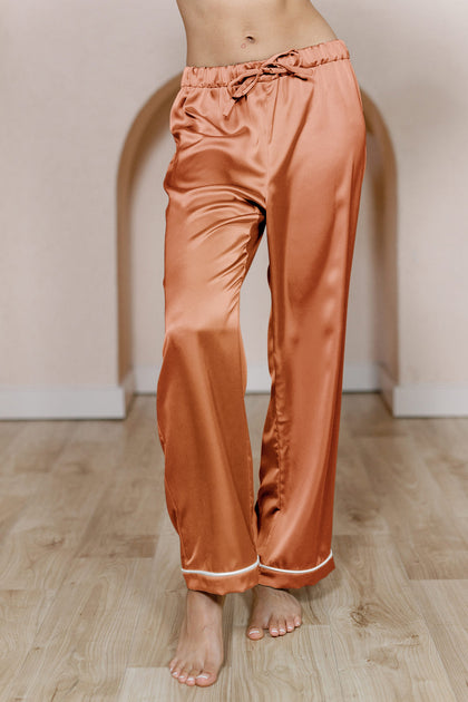 Daybreak Satin Sleep Pants | Made To Order - Copper