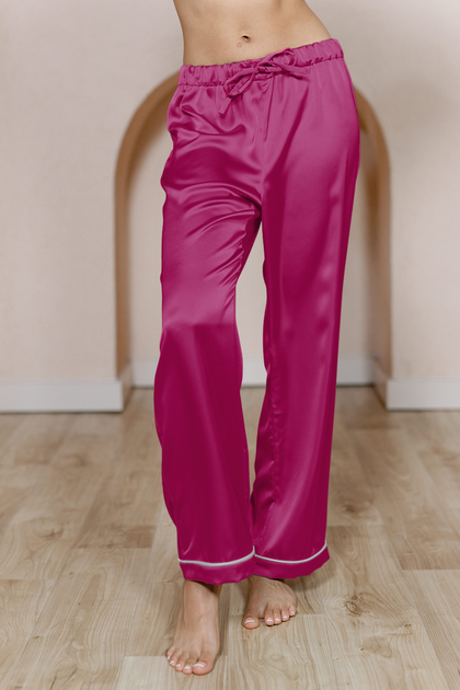 Daybreak Satin Sleep Pants | Made To Order - Fuchsia