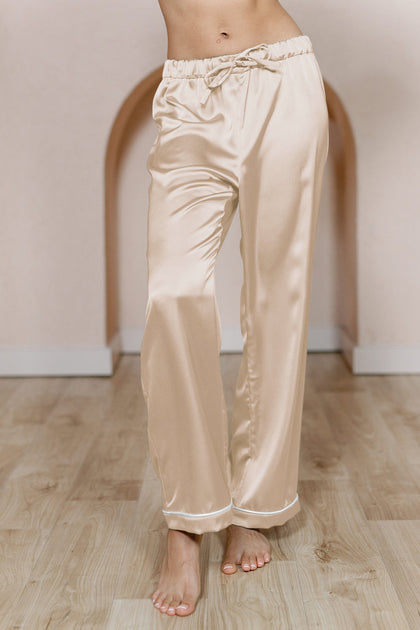 Daybreak Satin Sleep Pants | Made To Order - Gold Champagne