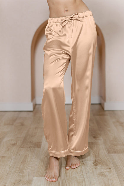 Daybreak Satin Sleep Pants | Made To Order - Honey Beige