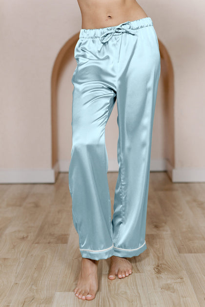 Daybreak Satin Sleep Pants | Made To Order - Light Blue