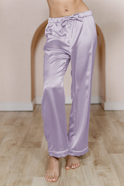 Daybreak Satin Sleep Pants | Made To Order - Light Lavender