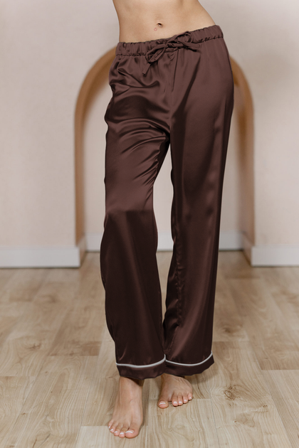 Daybreak Satin Sleep Pants | Made To Order - Mahogany