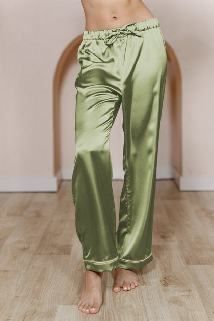 Daybreak Satin Sleep Pants | Made To Order - Matcha