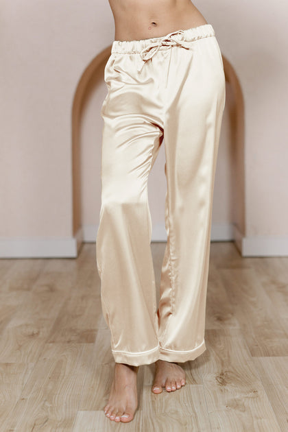 Daybreak Satin Sleep Pants | Made To Order - Pale Yellow