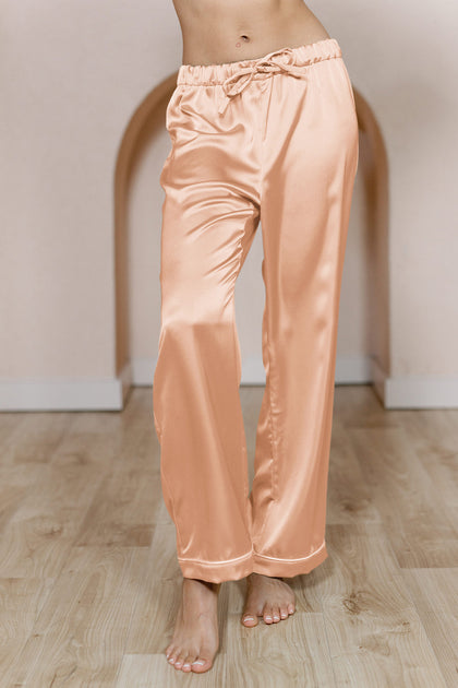 Daybreak Satin Sleep Pants | Made To Order - Peach
