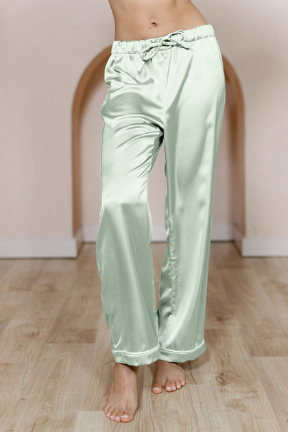Daybreak Satin Sleep Pants | Made To Order - Pistachio
