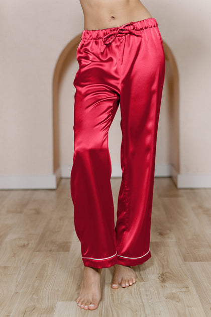 Daybreak Satin Sleep Pants | Made To Order - Poppy Red