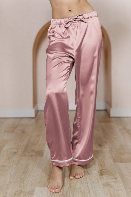 Daybreak Satin Sleep Pants | Made To Order - Rose Quartz