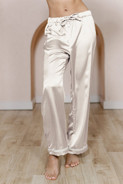 Daybreak Satin Sleep Pants | Made To Order - Soft Champagne
