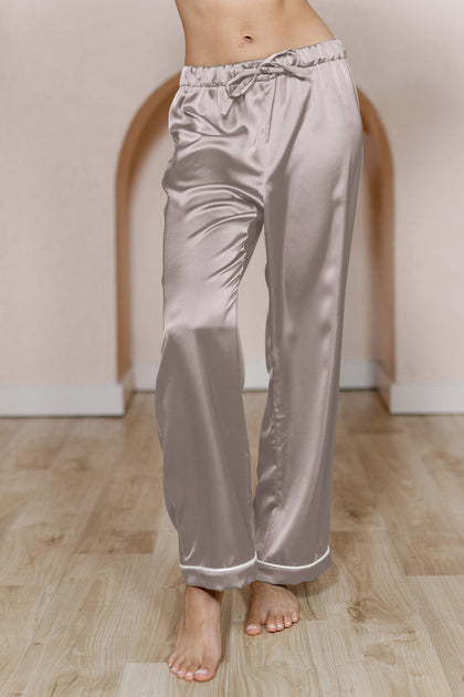 Daybreak Satin Sleep Pants | Made To Order - Taupe