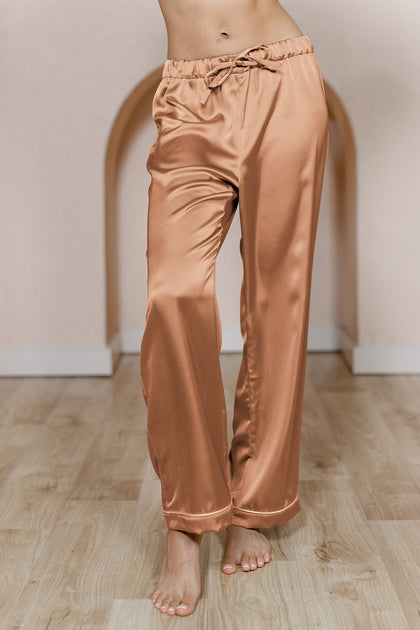Daybreak Satin Sleep Pants | Made To Order - Toffee