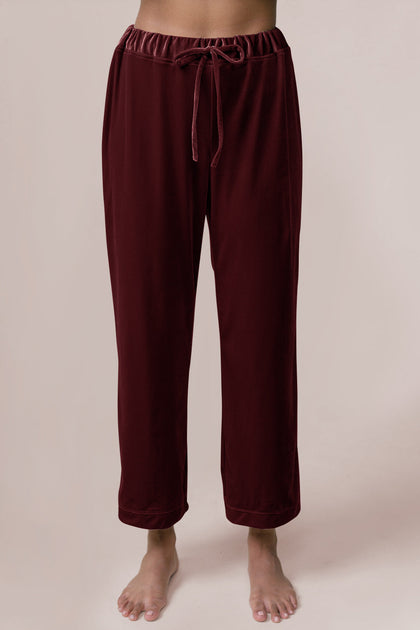 Daybreak Velvet Sleep Pants | Made To Order - Burgundy