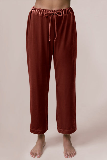 Daybreak Velvet Sleep Pants | Made To Order - Terracotta