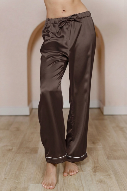 Daybreak Satin Sleep Pants | Made To Order - Espresso
