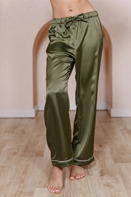 Daybreak Satin Sleep Pants | Made To Order - Fern