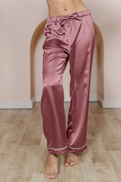 Daybreak Satin Sleep Pants | Berry