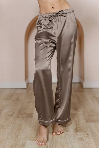 Daybreak Satin Sleep Pants | Made To Order - Truffle