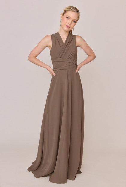 Devan Convertible Chiffon Dress | Made To Order | Truffle
