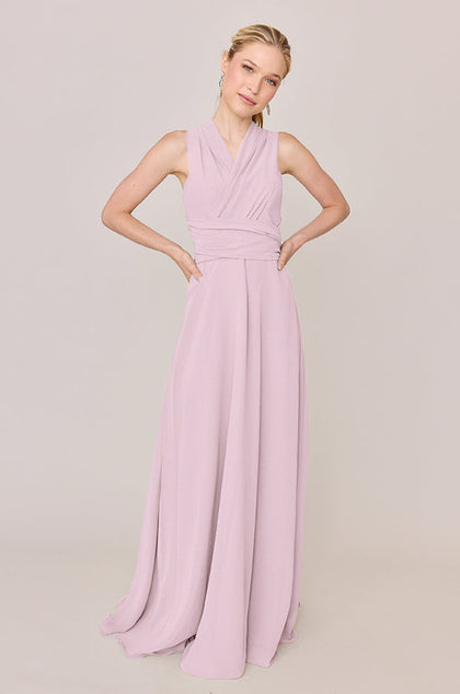 Devan Convertible Chiffon Dress | Made To Order | Baby Pink