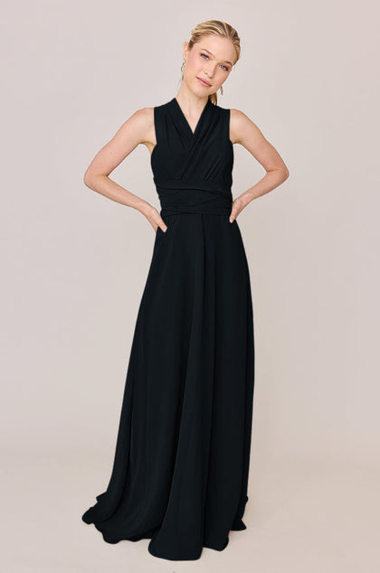 Devan Convertible Chiffon Dress | Black