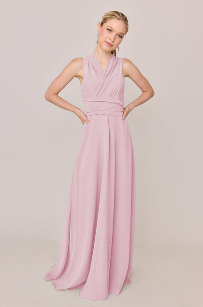 Devan Convertible Chiffon Dress | Made To Order | Blush Pink