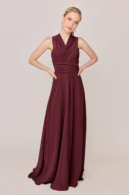 Devan Convertible Chiffon Dress | Made To Order | Cabernet
