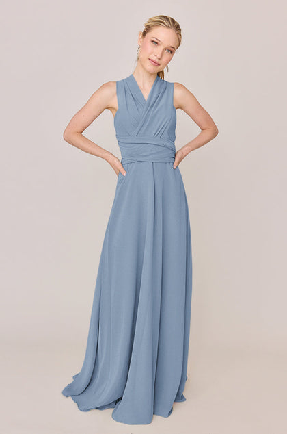 Devan Convertible Chiffon Dress | Made To Order | French Blue