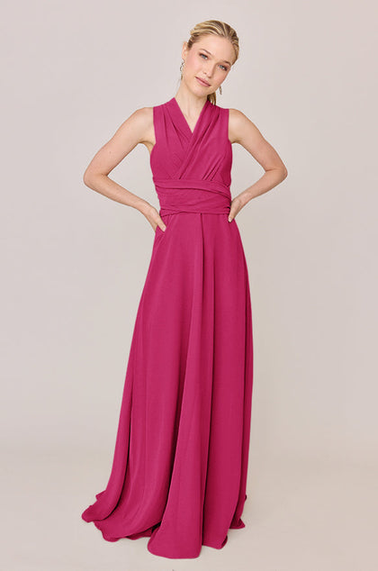 Devan Convertible Chiffon Dress | Made To Order | Hot Pink