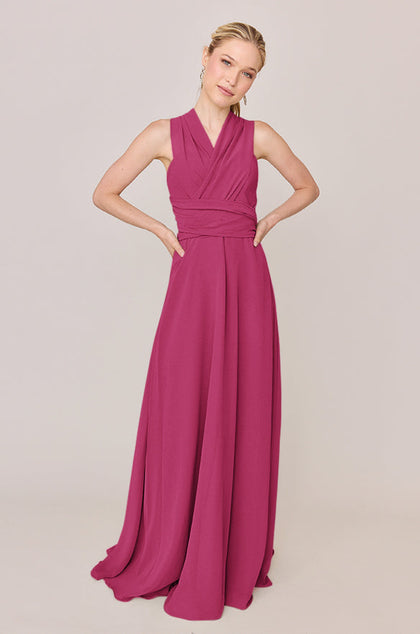 Devan Convertible Chiffon Dress | Made To Order | Malibu Pink