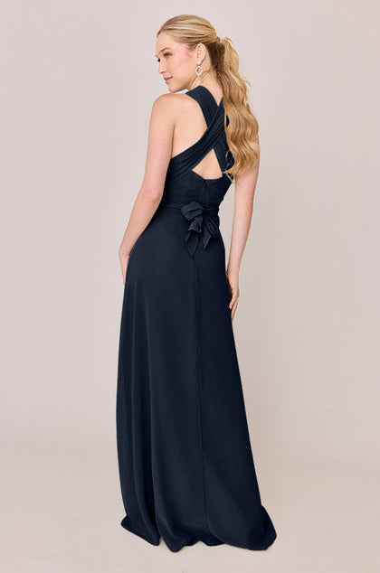 Devan Convertible Chiffon Dress | Made To Order | Navy Blue