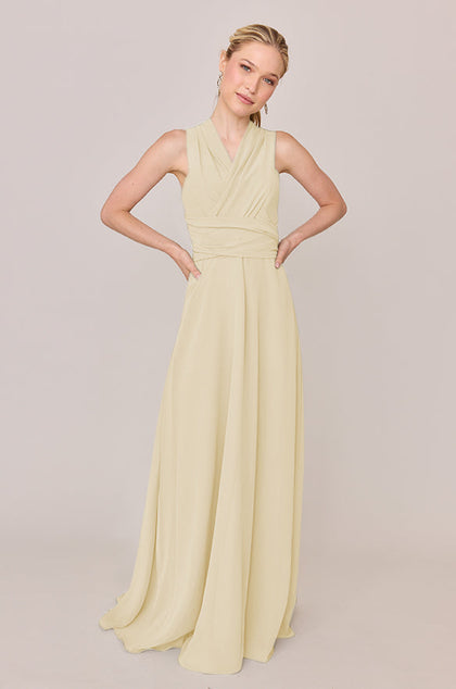 Devan Convertible Chiffon Dress | Made To Order | Yellow
