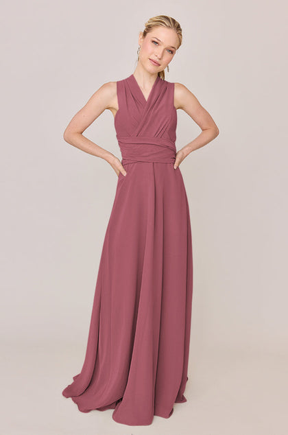 Devan Convertible Chiffon Dress | Made To Order | Rosewood