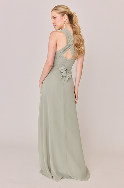Devan Convertible Chiffon Dress | Made To Order | Silver Sage